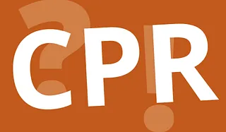 Grafik med bogstaverne CPR